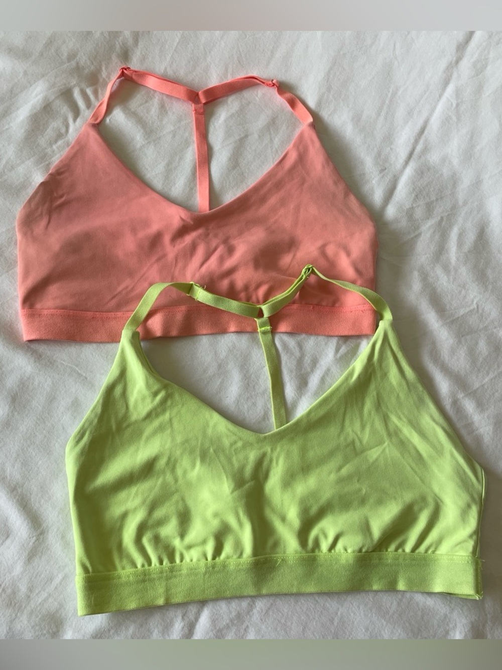 Seamless Strappy Sports Bra - Peach & Lime (2-Pack)